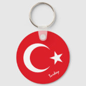 Turkse vlag en Turkse vakantie, patriotten/sport Sleutelhanger (Achterkant)