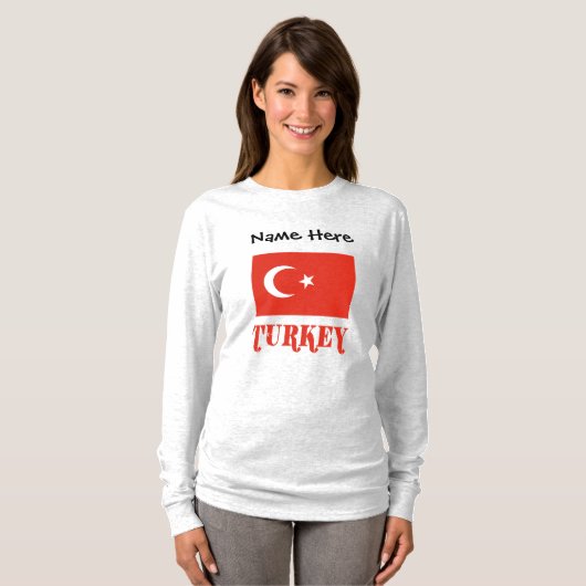 Turkse vlag gepersonaliseerd t-shirt (Voorkant volledig)