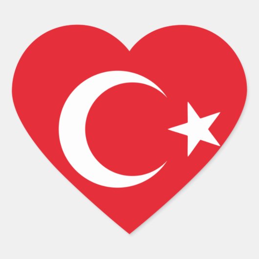 turkse vlag hart sticker (Voorkant)