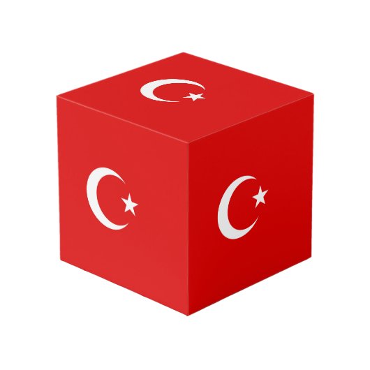 Turkse vlag kubus (Voorkant hoekig)