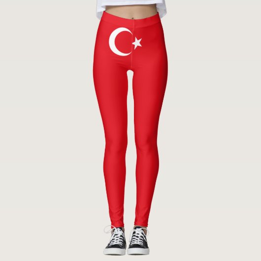 Turkse vlag leggings (Voorkant)