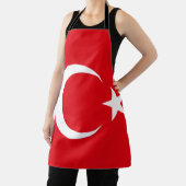 Turkse vlag op All-Over Print Schort (Insitu)