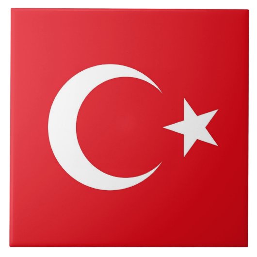 Turkse vlag op Tile Tegeltje (Voorkant)