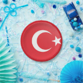 Turkse vlag papieren bordje (Feest)