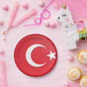 Turkse vlag papieren bordje (Feest)