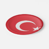 Turkse vlag papieren bordje (Gekanteld)