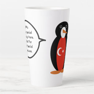 Turkse Vlag Pratende Mevrouw Pinguïn Persoonlijk  Latte Mok