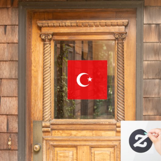 Turkse vlag raamsticker (Huis Deur)