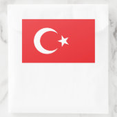 Turkse vlag rechthoekige sticker (Tas)