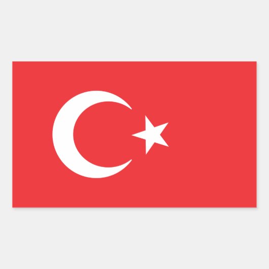 Turkse vlag rechthoekige sticker (Voorkant)