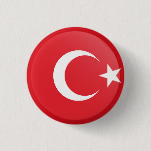 Turkse vlag ronde button 3,2 cm