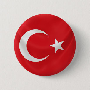turkse vlag ronde button 5,7 cm