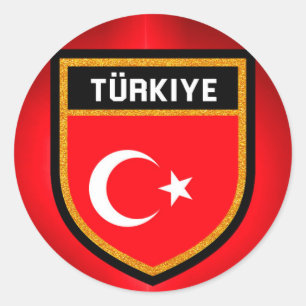 Turkse vlag ronde sticker