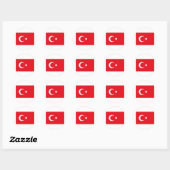 Turkse vlag ronde sticker (Vel)