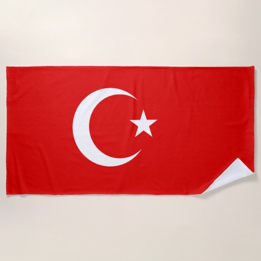 Turkse vlag strandlaken (Voorkant)