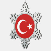 Turkse vlag tin sneeuwvlok ornament (Rechts)