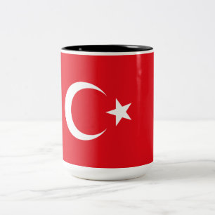 Turkse vlag tweekleurige koffiemok