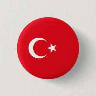 Turkse vlag, Vlag van Turkije Ronde Button 3,2 Cm