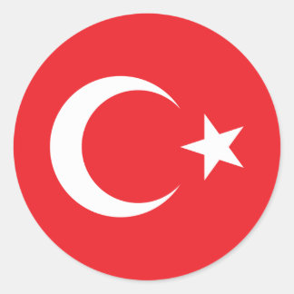 Turkse Vlaggencirkel Ronde Sticker