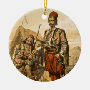 Turkse voetsoldaten in het Ottomaanse leger, pub. Keramisch Ornament