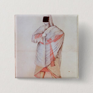 Turkse vrouw vierkante button 5,1 cm