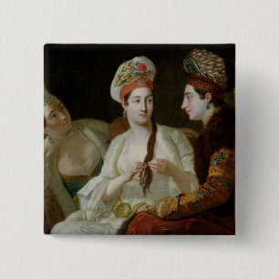 Turkse vrouwen vierkante button 5,1 cm