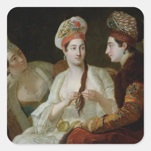 Turkse vrouwen vierkante sticker (Voorkant)