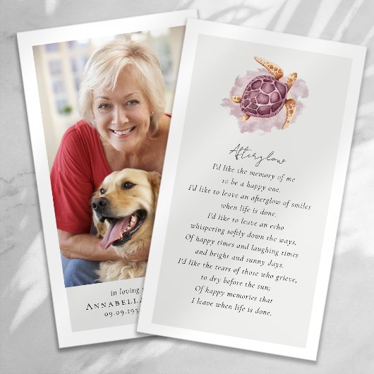 Turle Photo Funeral Favoriser Carte Memorial