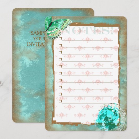 TURMALINE 4 ~ Carte d'invitation (Devant / Derrière)