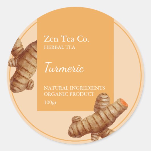 Turmeric Herbal Tea Étiquette (Devant)
