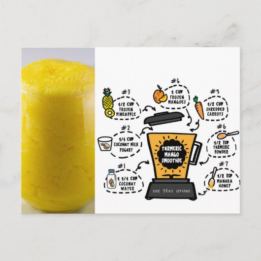 Turmeric Mango Smoothie Recipe Briefkaart (Voorkant)