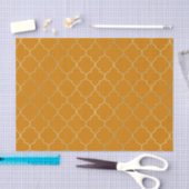 Turmeric Yellow & Gold Quatrefoil Pattern Party Tissuepapier (Craft)