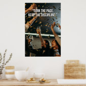 Turn the Page Keep the Discipline Motivation Poste Poster (Keuken)