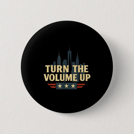Turn The Volume Up  Ronde Button 5,7 Cm (Voorkant)