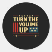 Turn The Volume Up Ronde Sticker (Voorkant)