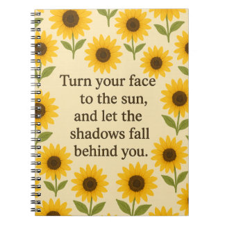 Turn Your Face to the Sun Vintage Sunflower Poster Notitieboek