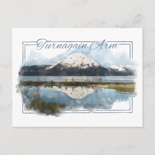 Turnagain Arm Alaskan Watercolor Carte postale (Devant)