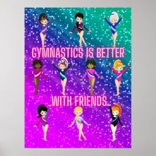 Turnen is leuker met vrienden Super Sparkle Poster