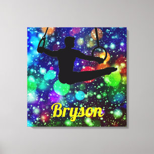 Turnen Jongens Ringen Canvas Kunst met Zijn Naam
