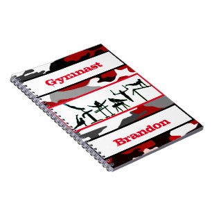 Turnen Jongens Rood, Zwart, Wit Turnen Camo Notitieboek