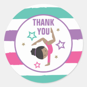 Turnen Verjaardag Dank Je Favoriet Klassiek Rond Ronde Sticker