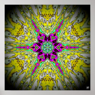 Turnenolie en azijn - kleurig patroon v1 poster