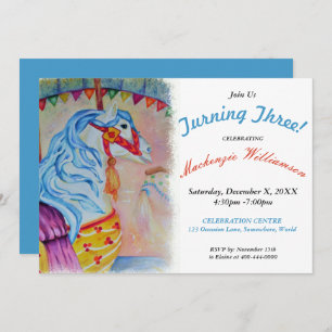 TURNER 3 COLORÉS CAROUSEL HORSE INVITATION