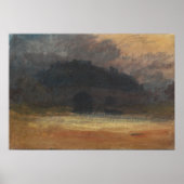 Turner - Avond landschap met kasteel en brug Poster (Voorkant)