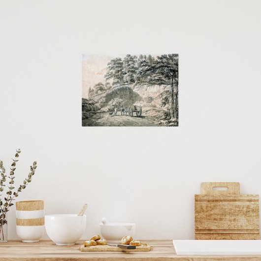 Turner - Man met paard en karton die kwadratuur in Poster (Keuken)