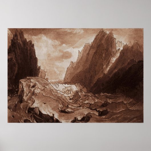 Turner - Mer de Glace vallei van Chamonix Savoy Poster (Voorkant)