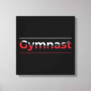 Turner - Minimalistische moderne gymnastiek woord Canvas Afdruk