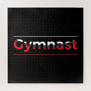 Turner - Minimalistische moderne gymnastiek woord Legpuzzel