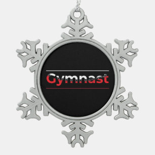 Turner - Minimalistische moderne gymnastiek woord Tin Sneeuwvlok Ornament