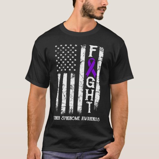 Turner Syndrome Warrior US Flag T-shirt (Voorkant)